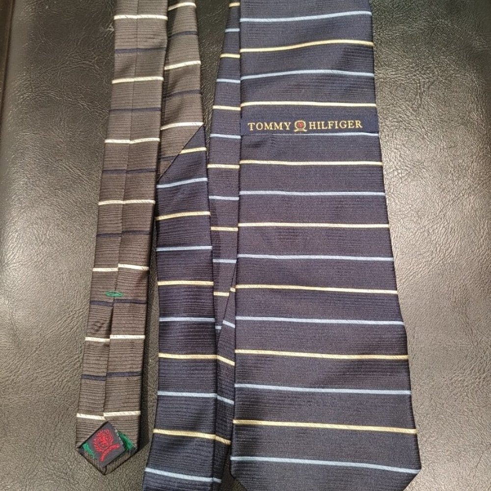 Tommy Hilfiger Men's Grey Silk Tie